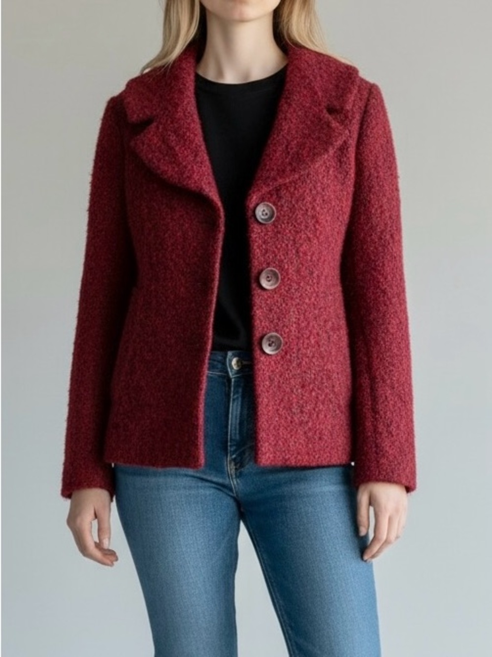 Vintage Alpaca & Wool Bouclé Jacket Made in Canada 50% Alpaca 50% Wool Size XS